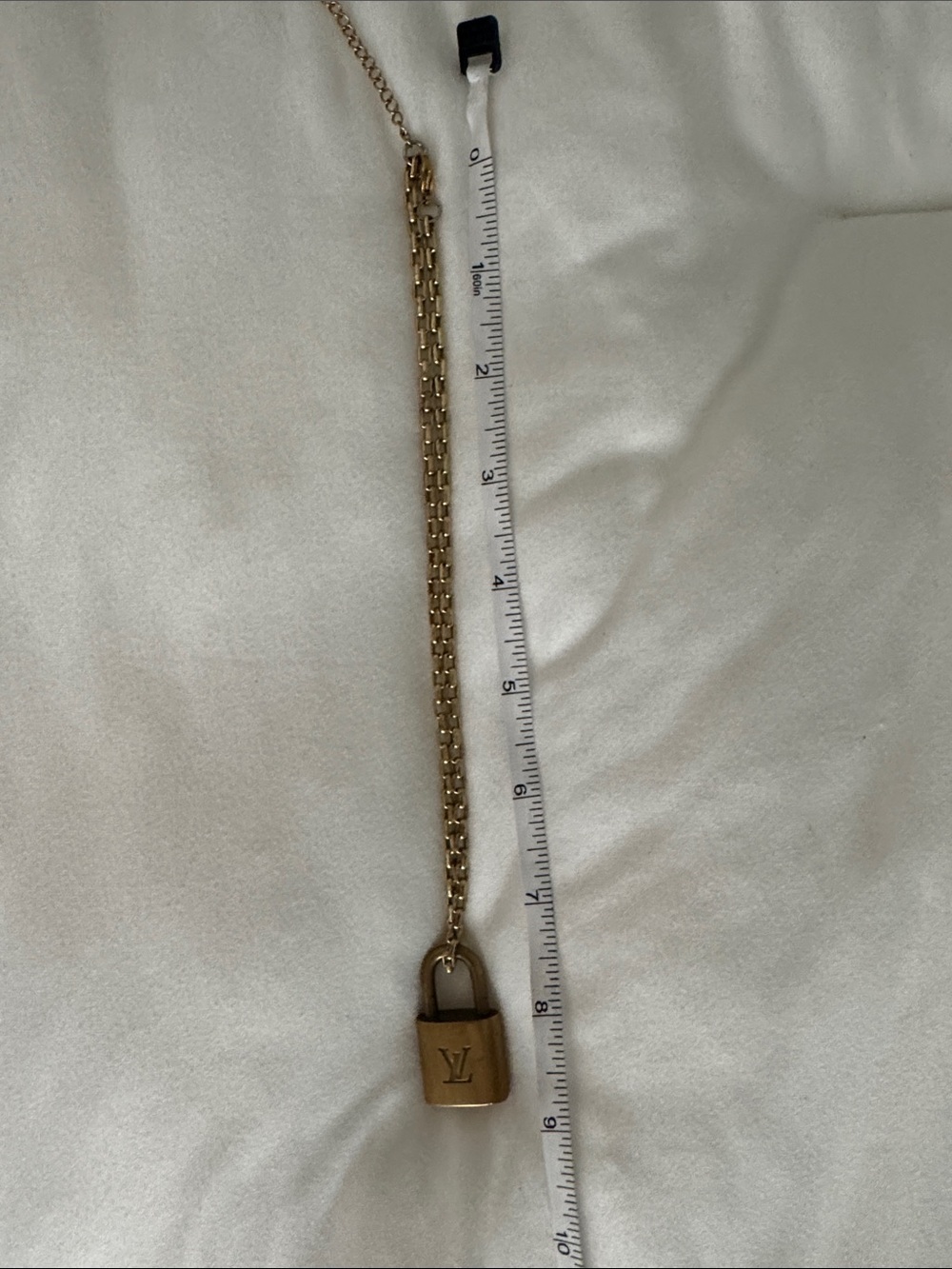 Louis Vuitton Gold-Tone Padlock Pendant Necklace - Picture 8 of 9